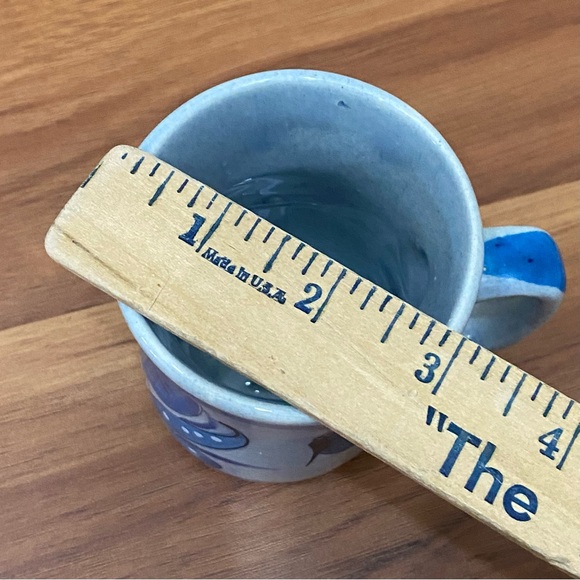 Vintage TONALA Pottery Mexico Blue Bird & Butterfly Mug - Picture 9 of 13